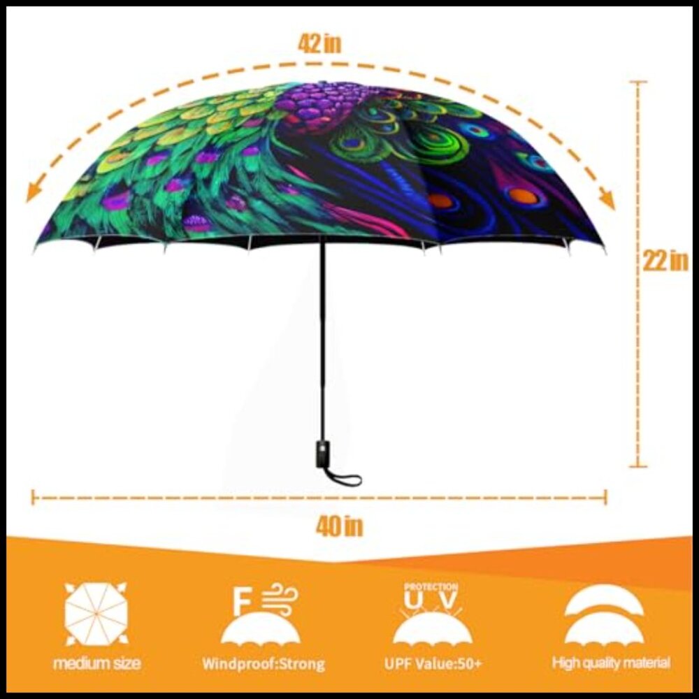 Compact Automatic Folding Umbrella Portable Light… - image 3